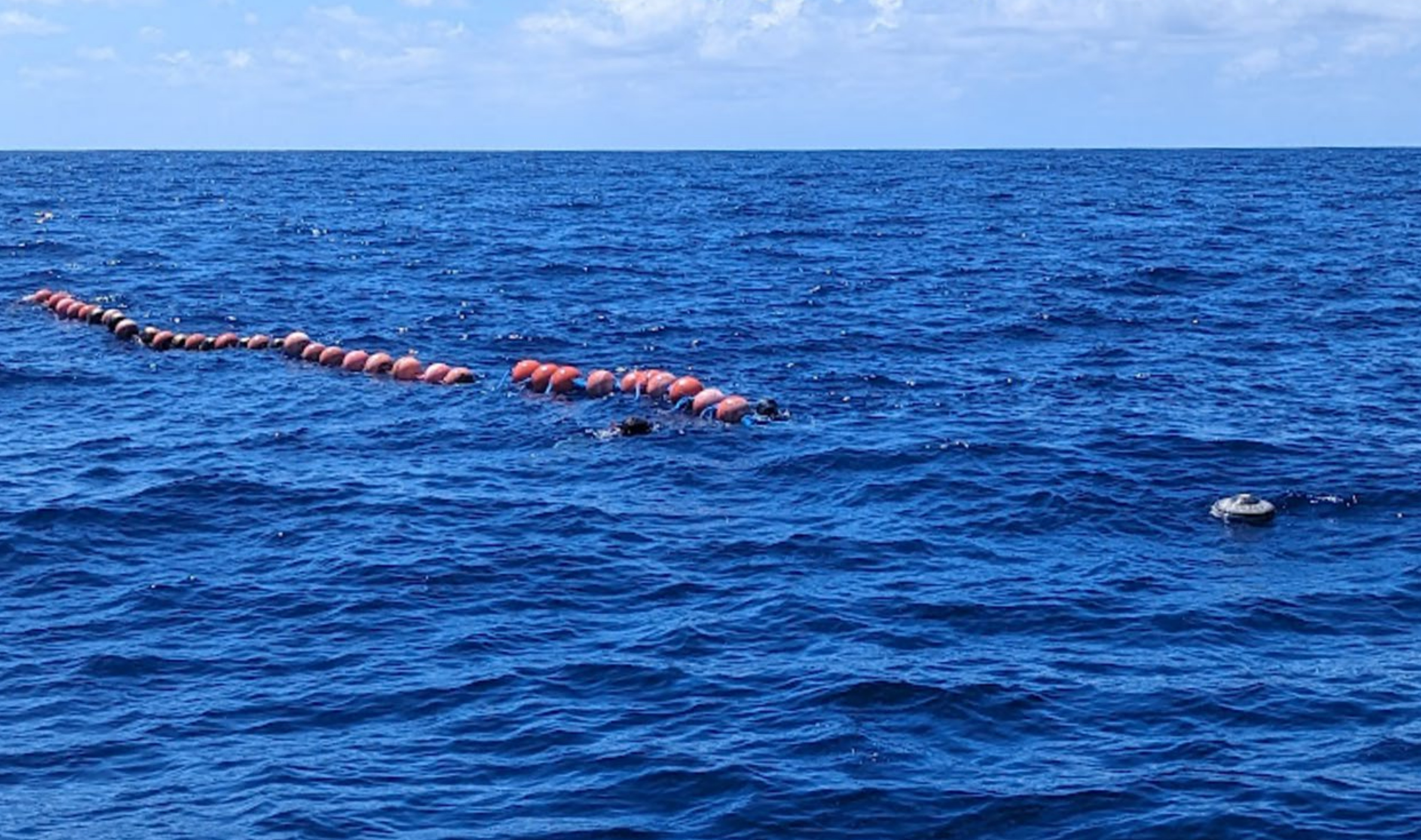 Photo of ReCon buoy deployed on aFAD in New Caledonia in December 2023.