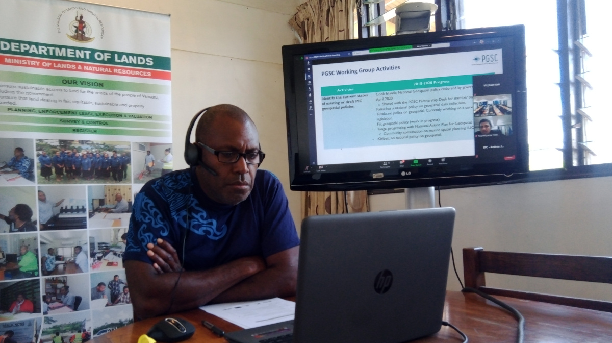 The Vanuatu Department of Lands joined the virtual PGSC virtual meeting from Port Vila