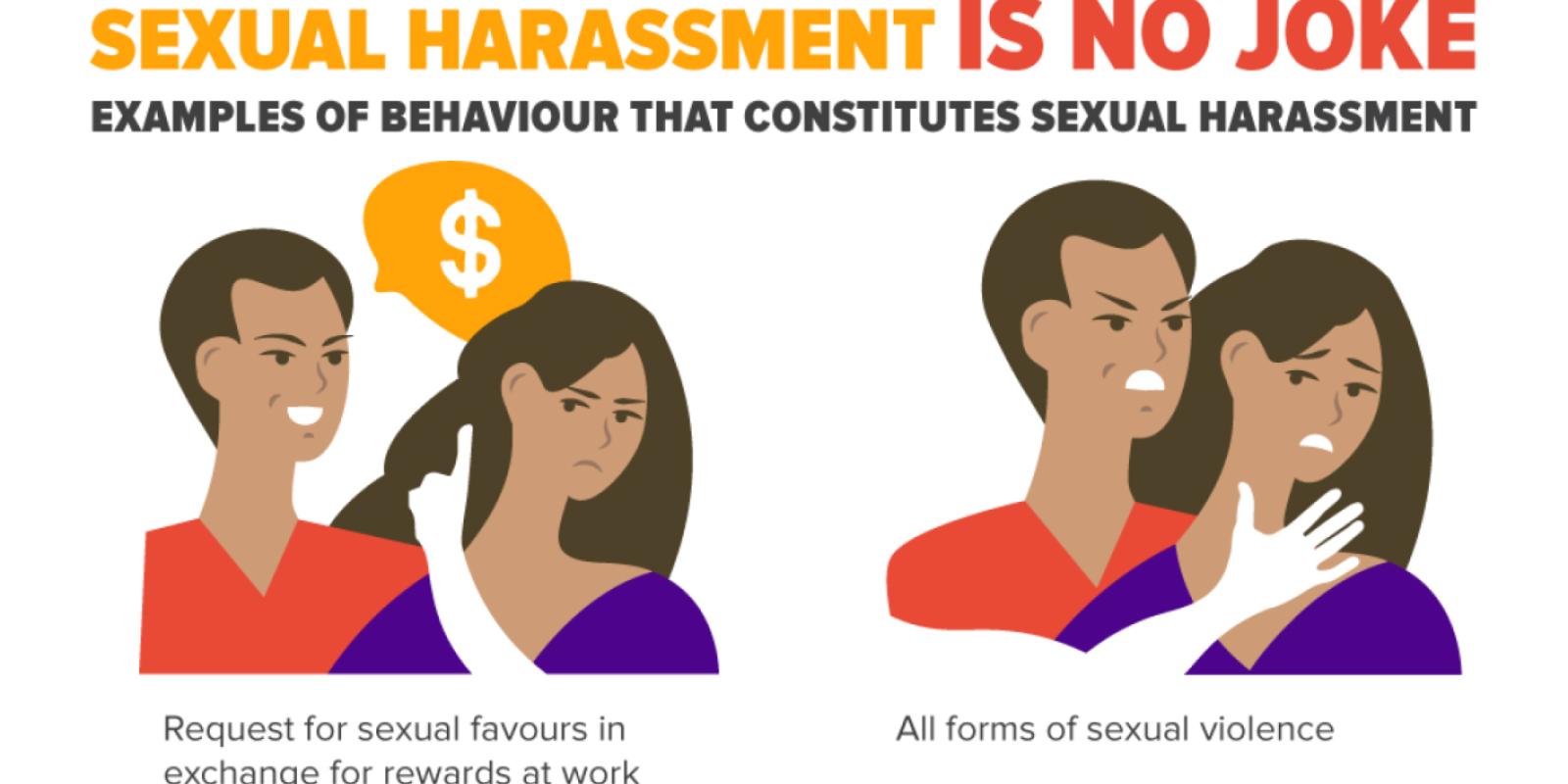 requests for sexual favours in exchange for rewards at work; and all forms of sexual violence
