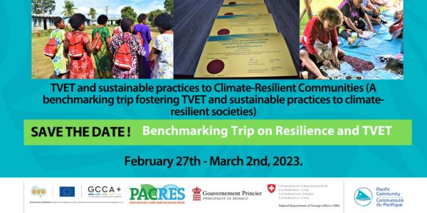 TVET and sustainable practices to Climate-Resilient Communities 2023 - spc pacific community event card