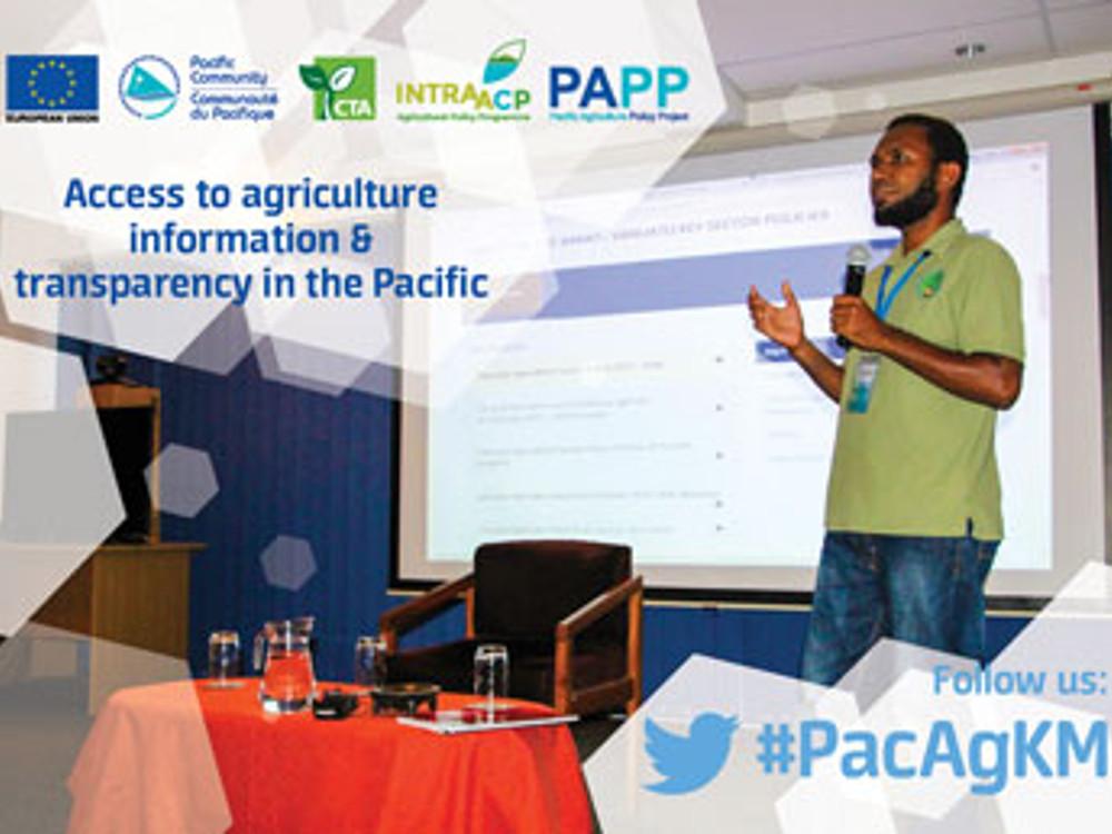 Access to agriculture information and transparency in the Pacific. Follow us on Twitter: #PacAgKM