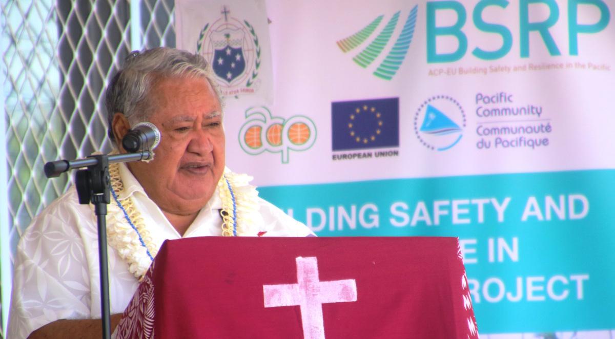 Hon Tuilaepa Aiono Sailele Malielegaoi, Prime Minister of Samoa at Search and Rescue (SAR) Facility Opening