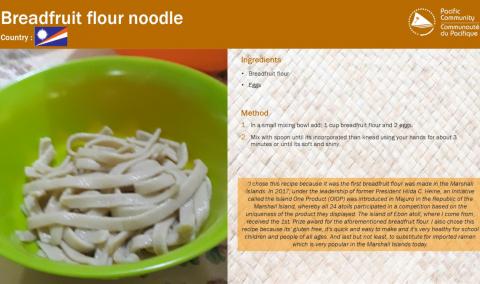 Breadfruit flour noodle