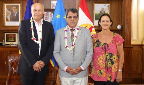 Edouard Fritch, President of French Polynesia meeting with Colin Tukuitonga, former SPC Director-General