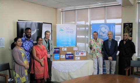 SPC hand-over team for GeneXpert kits to Fiji along with Australia and New Zealand High Commissioners as well as UNICEF Pacific representative.jpg