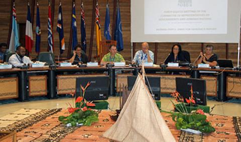 Peleni Talagi, Niue’s Acting Secretary of Government, Chairing CRGA48, 2018