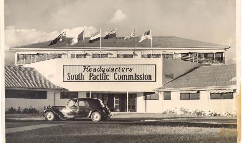 SPC headquarters,  Noumea, New Caledonia, old Pentagon building, 1951
