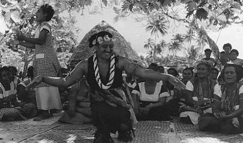 Samoa, Savai'i Island, Saipipi, Dancing at womens committee meeting, ca. 1955-1975