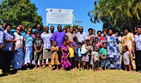 Villagers of Nabuna in Tavua after COP training and the unveiling of village billboard, tagging village as resilient and self-reliant
