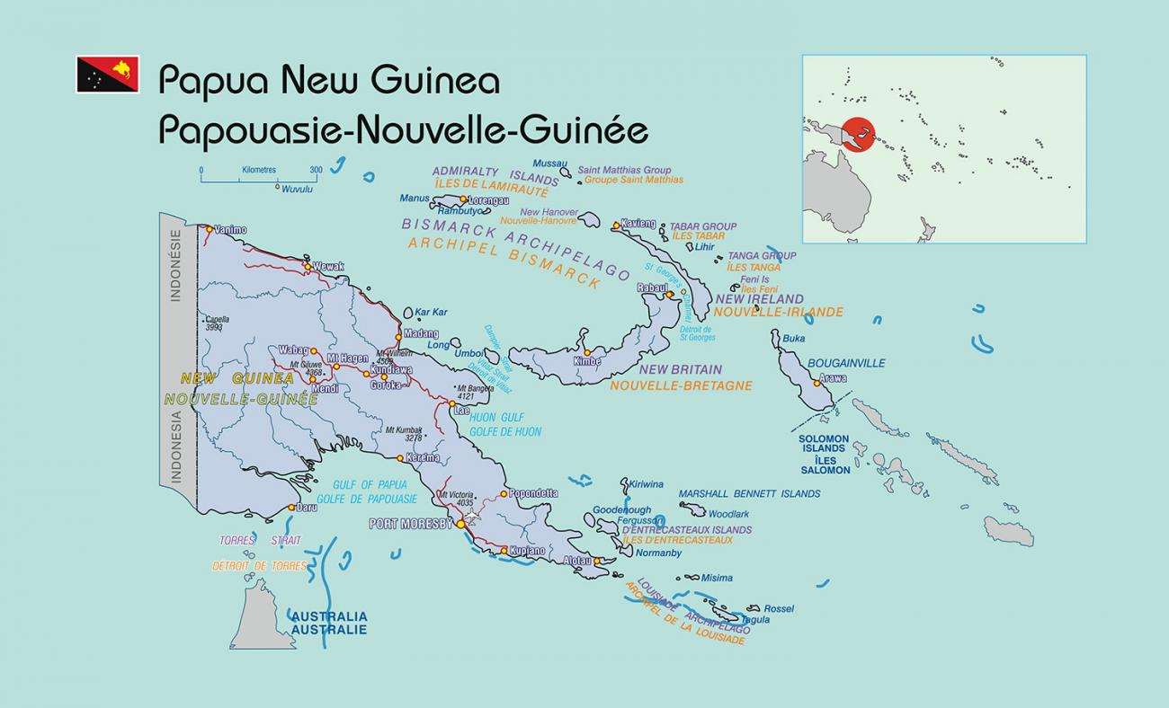Carte de Papouasie-Nouvelle-Guinée
