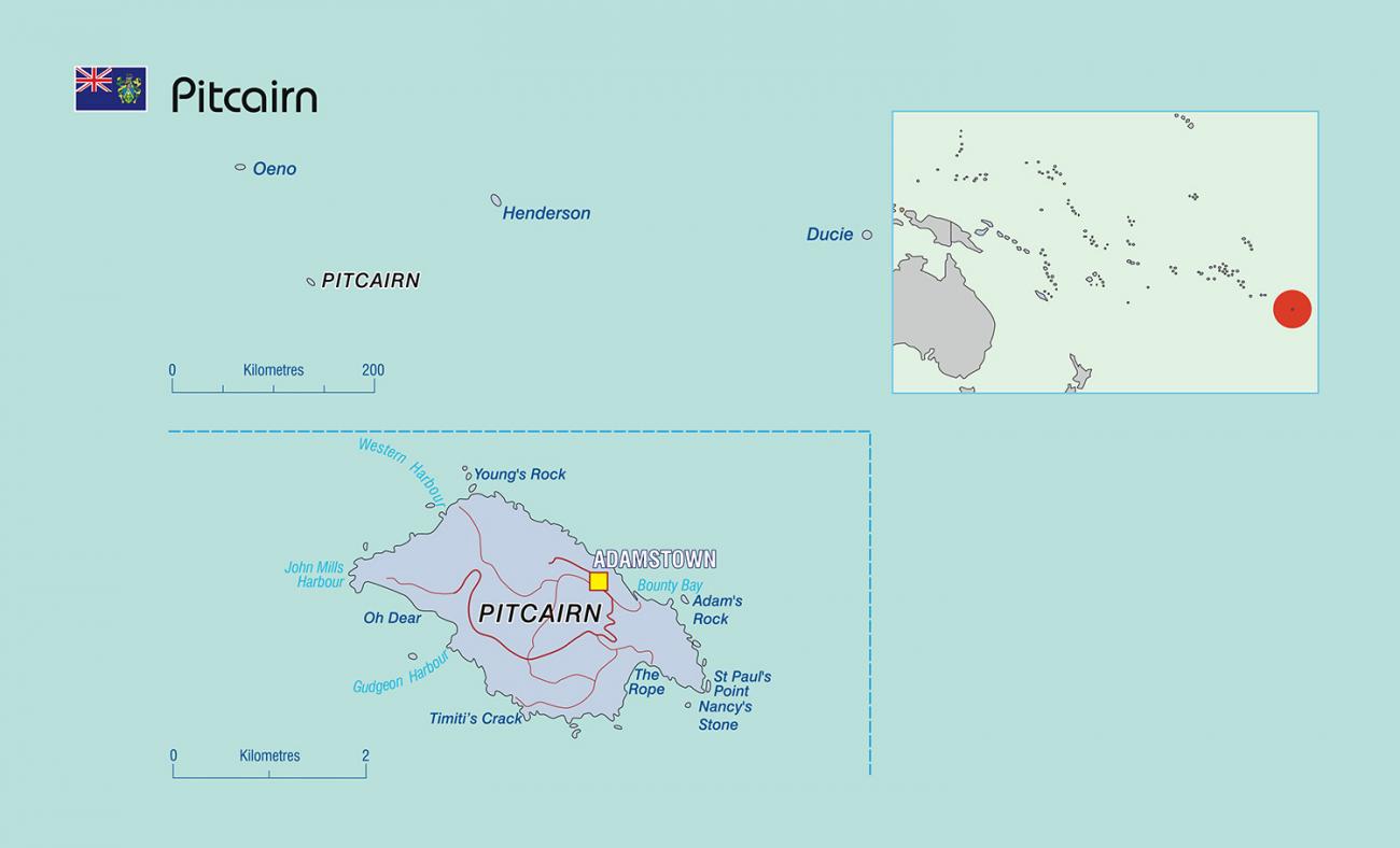 Carte des îles Pitcairn