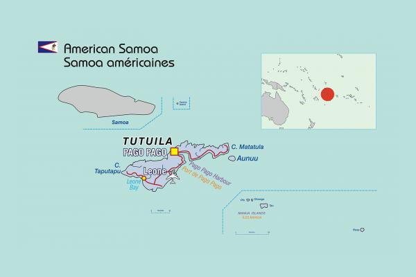 Carte des Samoa américaines