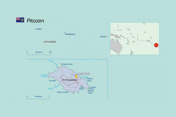 Carte des îles Pitcairn