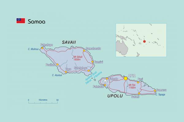 Carte de Samoa